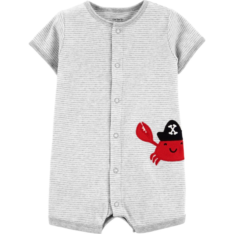 Carter S Enterizo Snap Up Manga Corta Con Grafico De Cangrejo Pirata 100 Algodon Para Bebes Ninos De 3 A 6 Meses