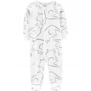 Carter's Enterizo Snap Up Tipo Footies Modelo Elefante Series Sleep & Play 100% Algodón para bebés niños de 0 a 3 meses