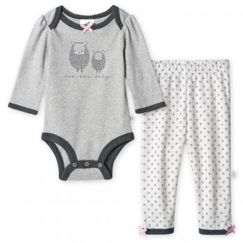Gerber Pack 2 piezas Body Colección Onesies y pantalón 100% algodón orgánico para bebés niñas de 6 a 9 meses
