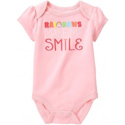 Gymboree Body de color rosado 100% algodón manga corta para bebés niñas de 6 a 12 meses