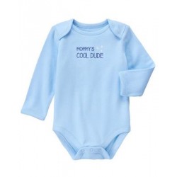 Gymboree Body de color celeste 100% algodón manga larga para bebés niños de 6 a 12 meses