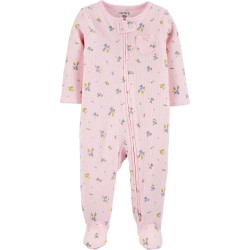 Carter's Pijama Enterizo con cierre diseño floral 100% algodón térmico para bebés niñas recién nacidas