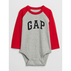 Baby Gap Body gris con logo 100% algodón manga larga para bebé niño de 0 a 3 meses
