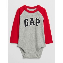 Baby Gap Body gris con logo 100% Algodón manga larga para bebé niño de 3 a 6 meses