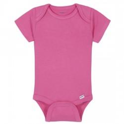 Gerber Body de manga corta 100% algodón color Rosa Fuerte Onesies para bebé niña de 9 a 12 meses