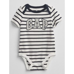 Baby Gap Body a rayas con logo GAP 100% Algodón manga corta para bebé niño de 18 a 24 meses