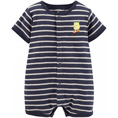 Carters Enterizo Tipo Mameluco 100 A Rayas Algodon Manga Corta Para Bebe Nino De 3 A 6 Meses