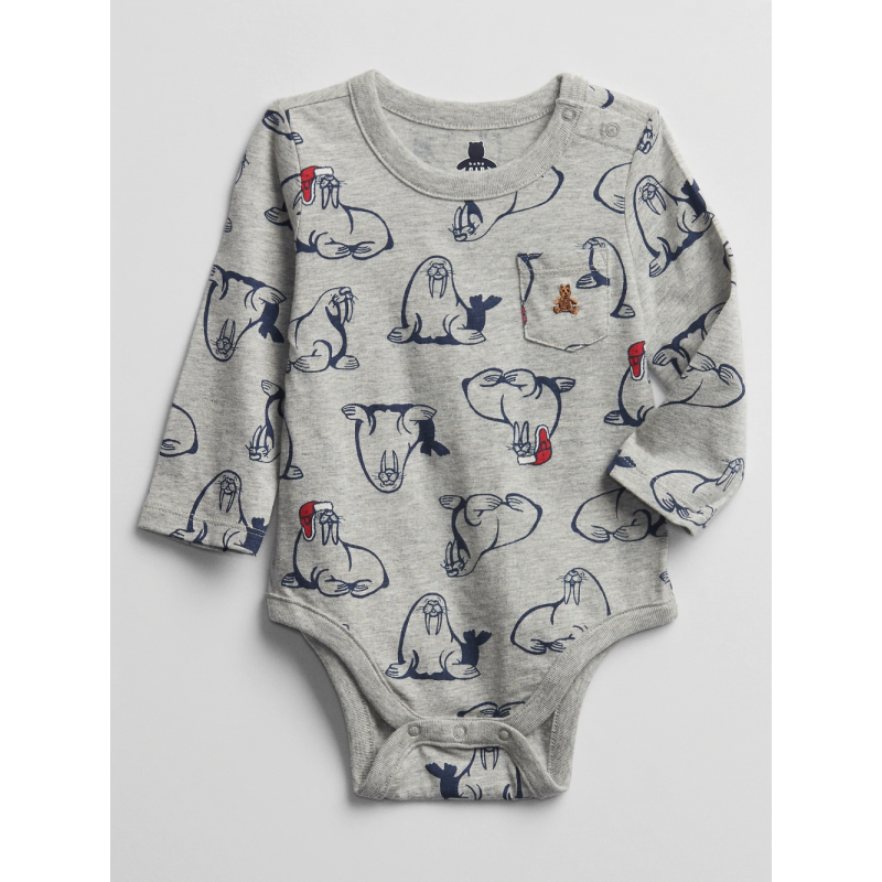 estante himno Nacional Escritor Baby Gap Lima Body con diseño de morsa para bebé niño de 12 meses