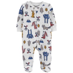 Carter's Pijama Enterizo con cierre diseño de animales para bebé niño de 6 a 9 meses