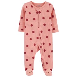 Carter's Pijama rosada con puntos para bebé niña recién nacida
