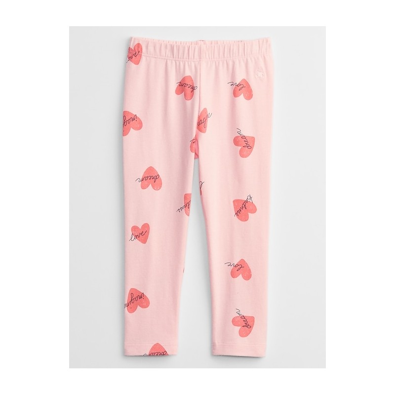 Baby Leggings rosado con corazones para niña de 2 años