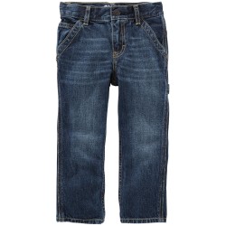 OshKosh Pantalón Jeans 100% algodón denim recto Vintage Blue Wash para bebé niño de 12 a 18 meses