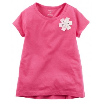 Carter's polo rosada floral 100% algodón manga corta para bebé niña de 9 a 12 meses