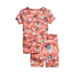 Baby Gap Pijama Polo y Short Coral Modelo de Mulan 100% Algodón Orgánico Manga Corta para Bebé Niña de 6 a 12 Meses