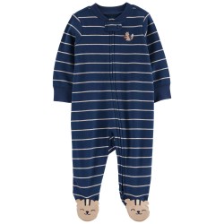 Carter's Enterizo Pijama Azul 100% Algodón interlock Manga Larga con Diseño de Ardillas para bebé niño de 3 a 6 meses