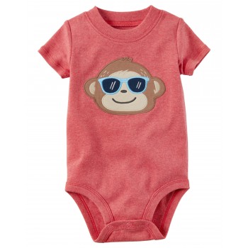 Carter's body con gráfico de mono 100% algodón manga corta para bebe niño de 12 a 18 meses