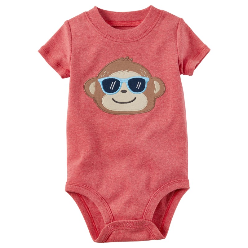 Carters Enterizo Manga Corta 100 Algodon Con Grafico De Mono Para Bebe Nino De 18 A 24 Meses