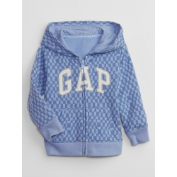 Baby Gap Polera con Capucha Azul a Cuadros con Logo Gap para Bebé Niño de 5 años