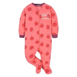 Gerber Enterizo Rosa Diseño de Manzanas 100% algodón jersey Sleep 'N Play para bebé niña de 3 a 6 meses