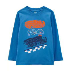 Carters Polo de Coche de Carreras 100% Algodón Jersey Manga Larga para Niño de 5 años