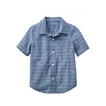 GAP camisa estilo chambray 100% algodón manga corta para niño de 4 años