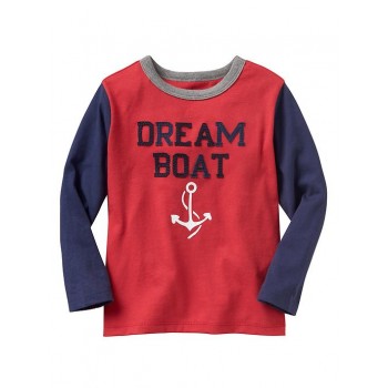 GAP polo dream boat color rojo 100% algodón manga larga para niño de 2 a 3 años