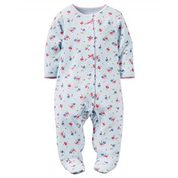 Carter's Pijama 1 pieza colección Sleep and Play 100% algodón manga larga para bebe niña de 6 a 9 meses