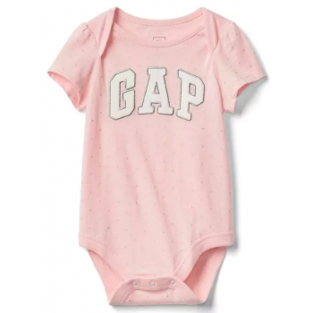 Baby GAP Body color rosa-cameo con logo 100% algodón manga corta para bebé niña de 12 a 18 meses