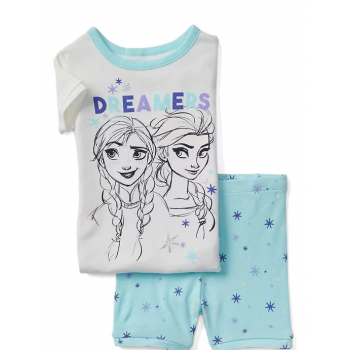 Baby Gap Pijama con short Disney Frozen 100% algodón manga corta para bebé niña de 6 a 12 meses