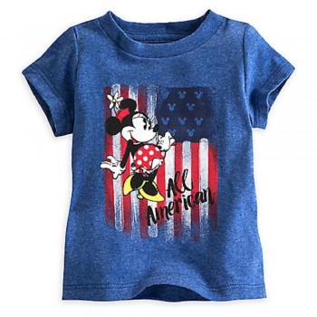 Shop Disney Polo Minnie Mouse con bandera americana manga corta para bebé niña de 18 a 24 meses